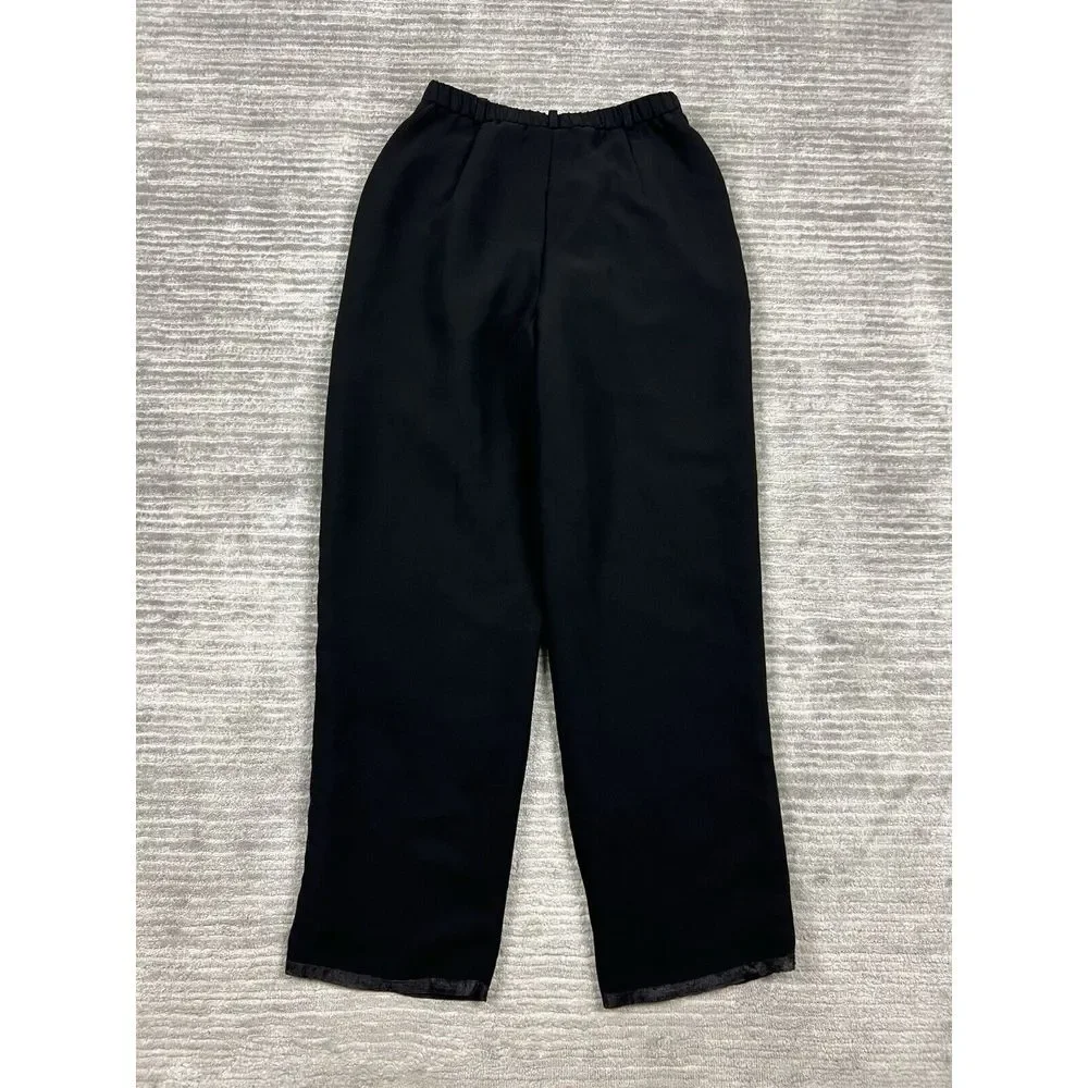 Worthington Petite Pants Womens 10P Black Lined Dress Pleated Casual‎